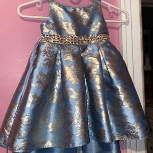 Dress, blue and gold